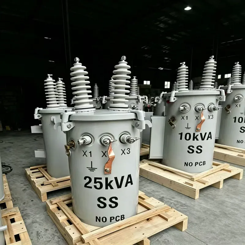 Transformateur immerg&eacute; dans l'huile monophas&eacute; enti&egrave;rement scell&eacute; de 200 kVA avec enroulement en cuiv